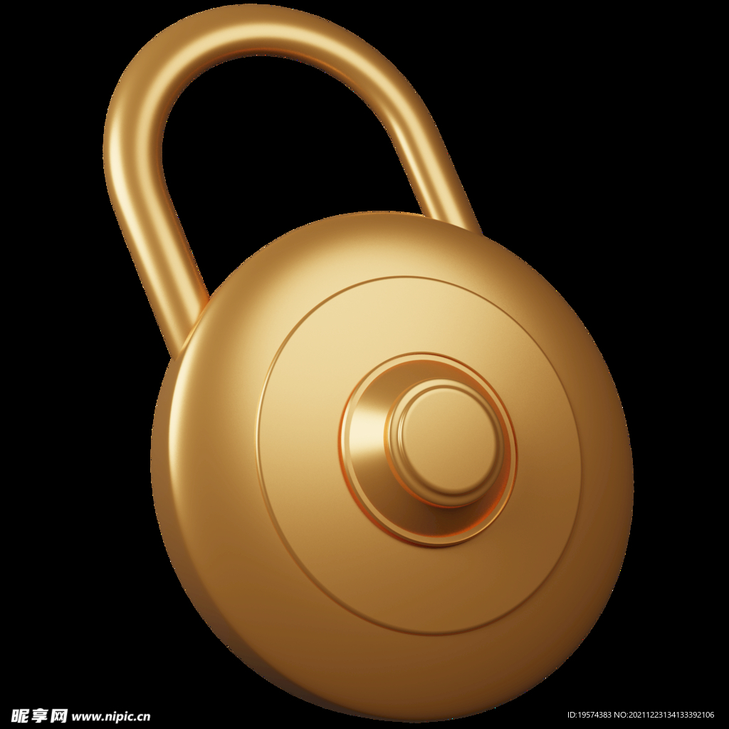 锁头金色安全保护