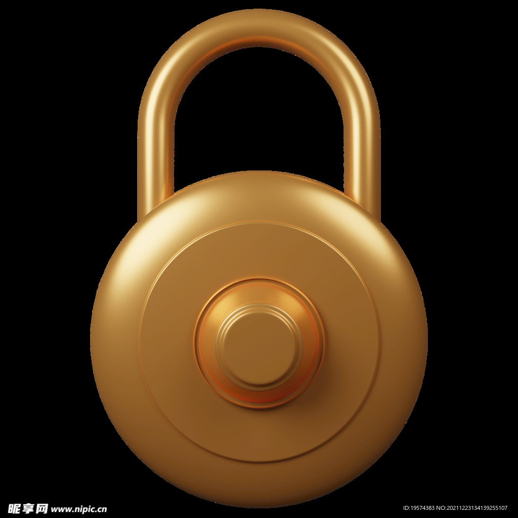 锁头金色安全保护