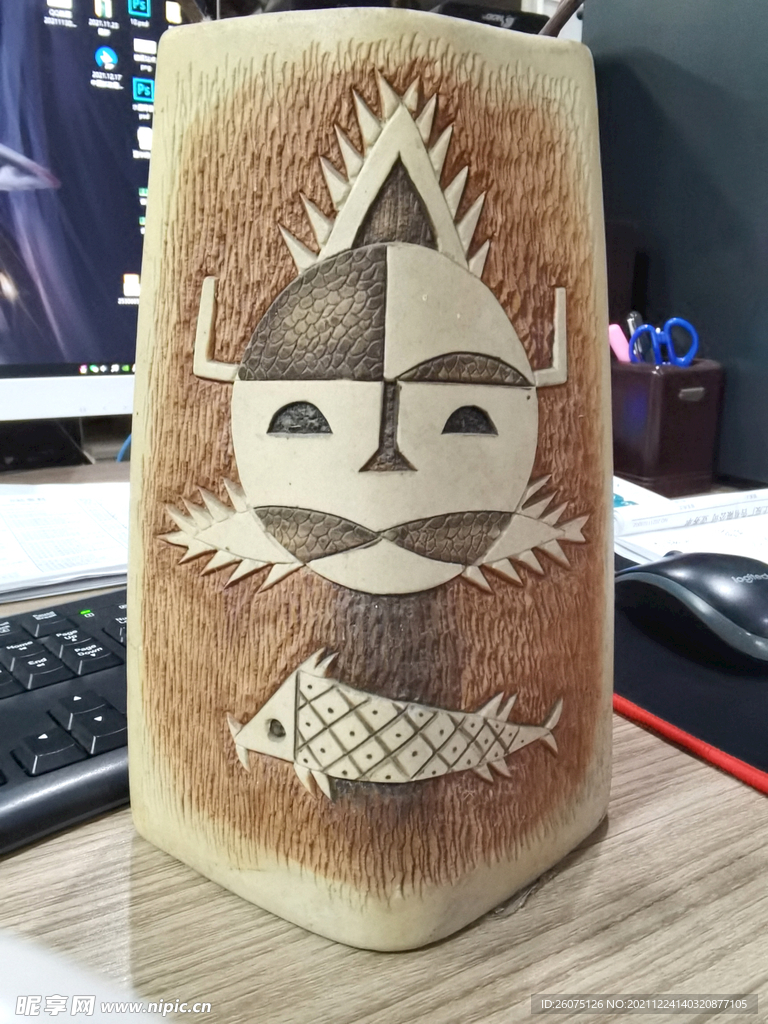 办公室摆件花瓶艺术品鱼骨