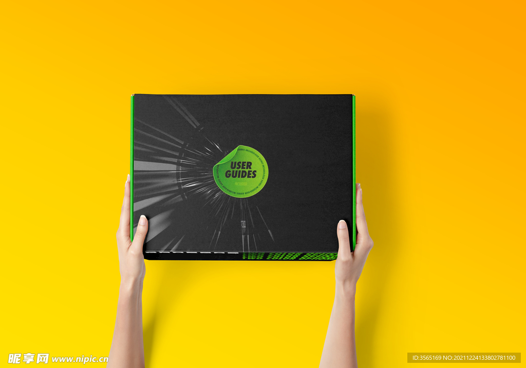 飞机盒包装盒贴图样机