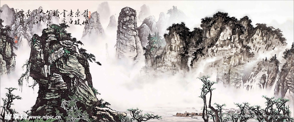 水墨山水背景