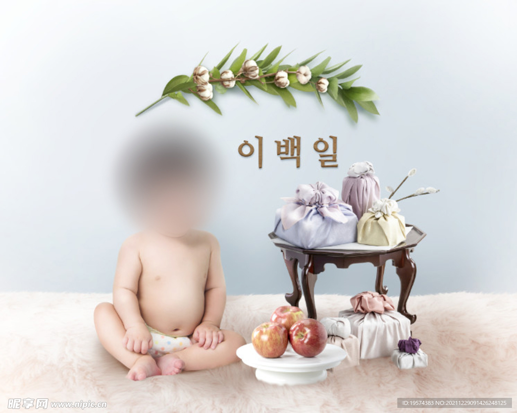 宝宝创意背景抠图模版