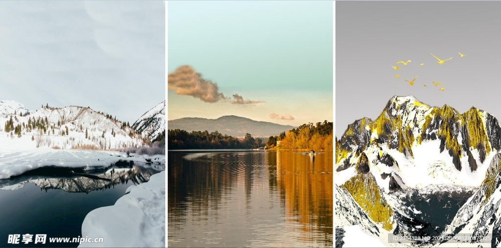 晶瓷画山水风景画