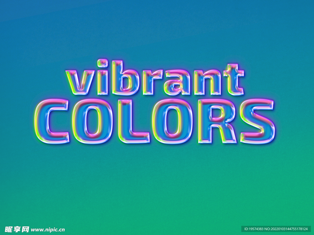 卡通透明字体玻璃塑料质感