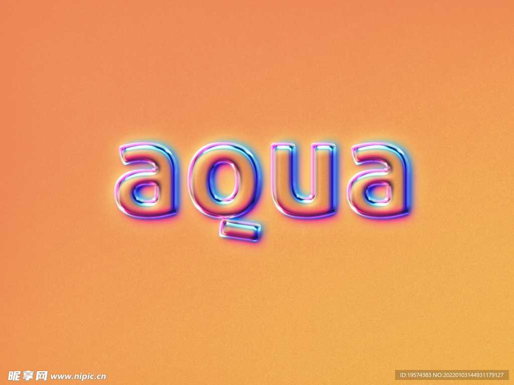 卡通透明字体玻璃塑料质感