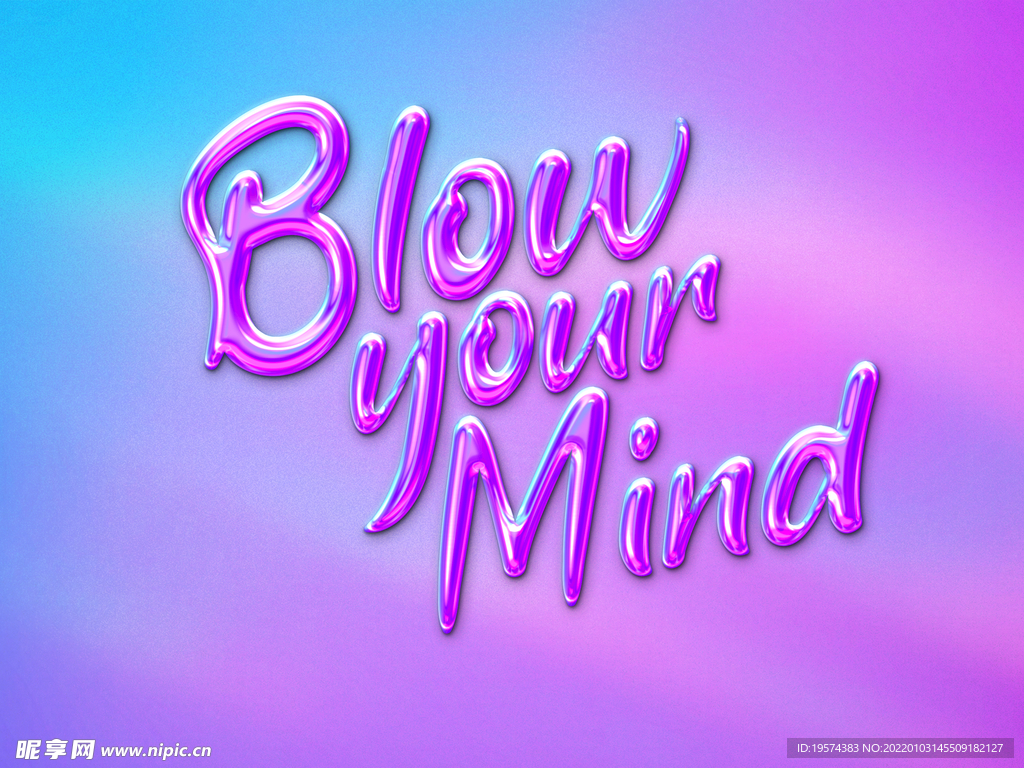 卡通透明字体玻璃塑料质感