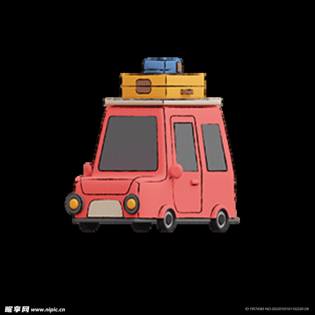 小汽车轿车3d卡通可爱旅行
