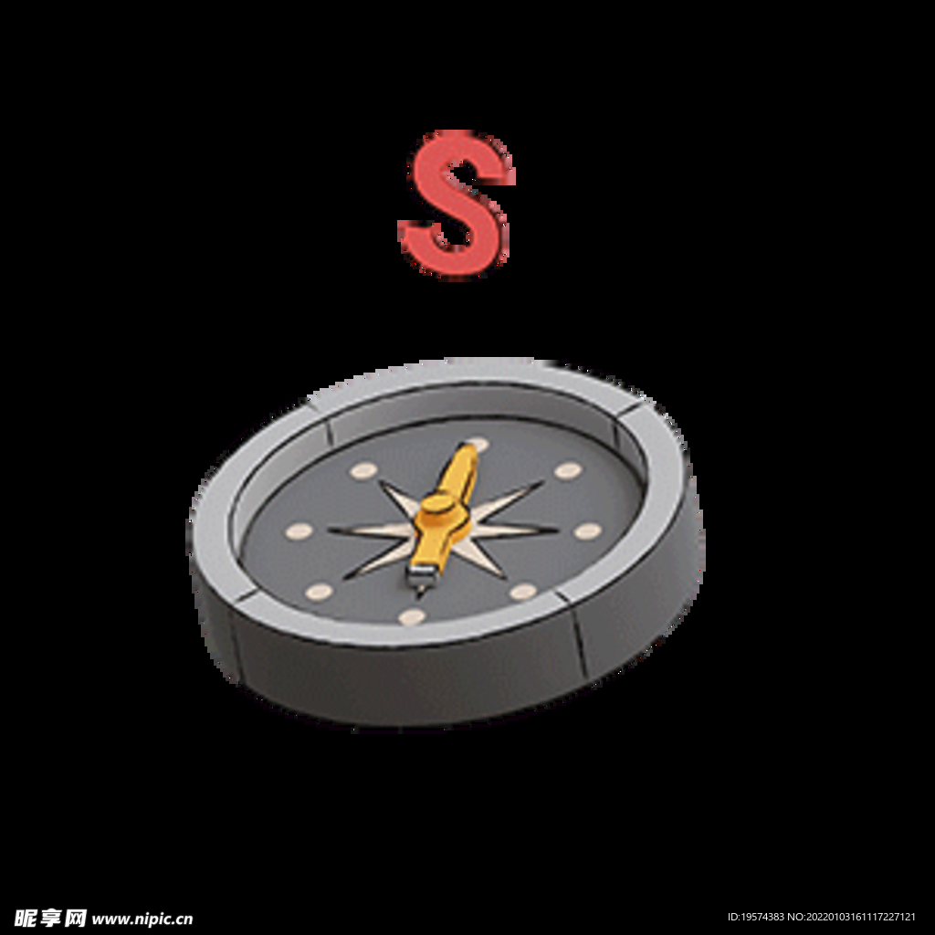 指南针3d卡通可爱旅行