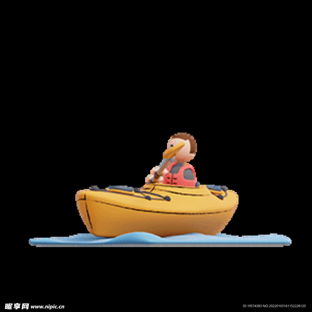 皮滑艇运动3d卡通可爱旅行