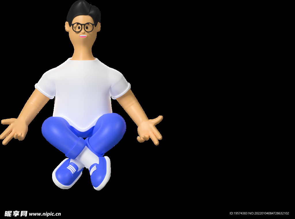 蹲坐上班族职员男孩