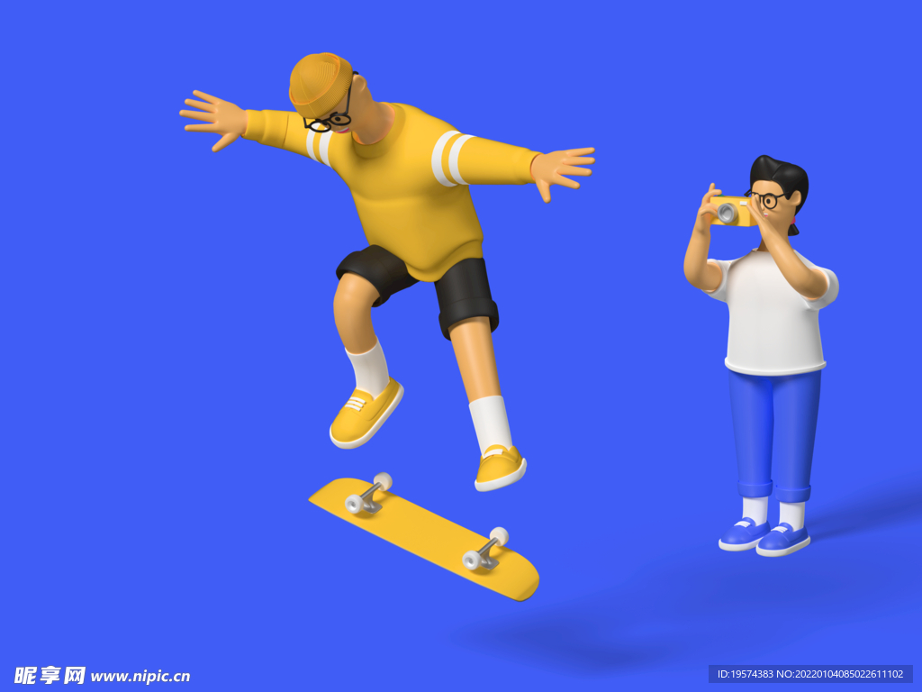 录玩滑板运动的视频