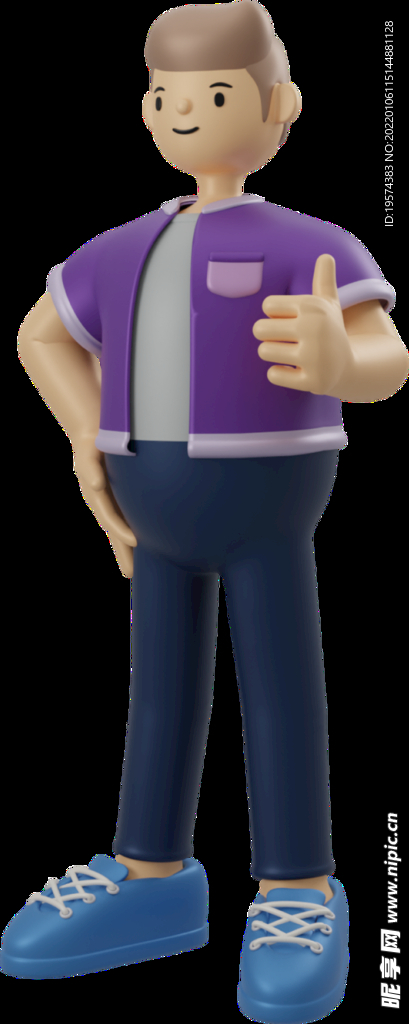 点赞鼓励的男孩