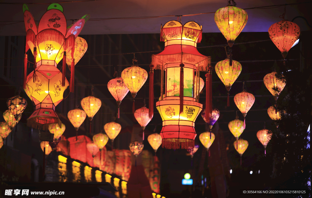 花灯复古灯笼中式背景素材