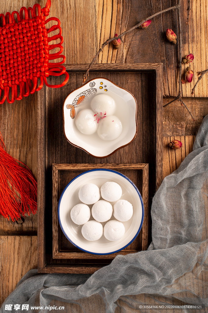 元宵节汤圆美食食材背景素材