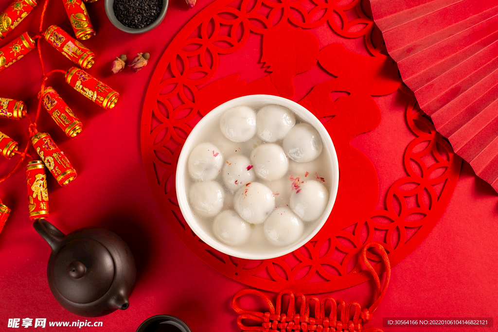 元宵节汤圆美食食材背景素材