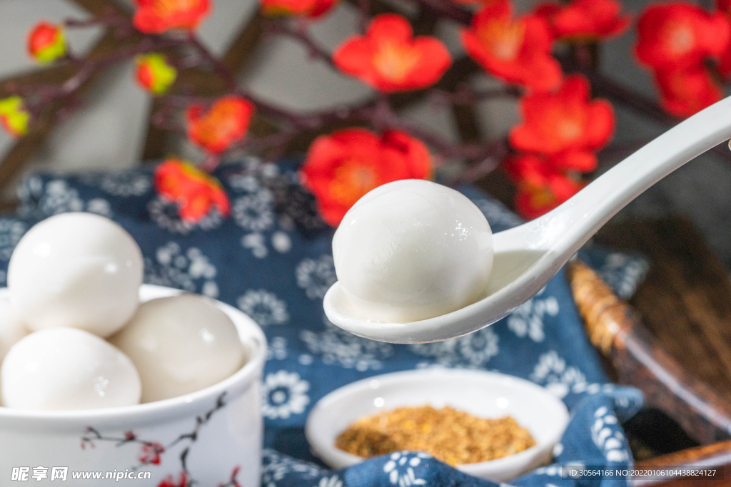 元宵节汤圆美食食材背景素材