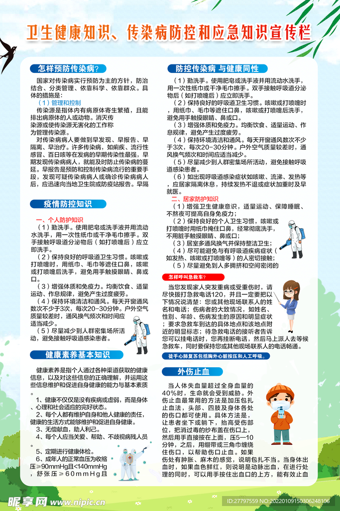 绿色救护知识展板