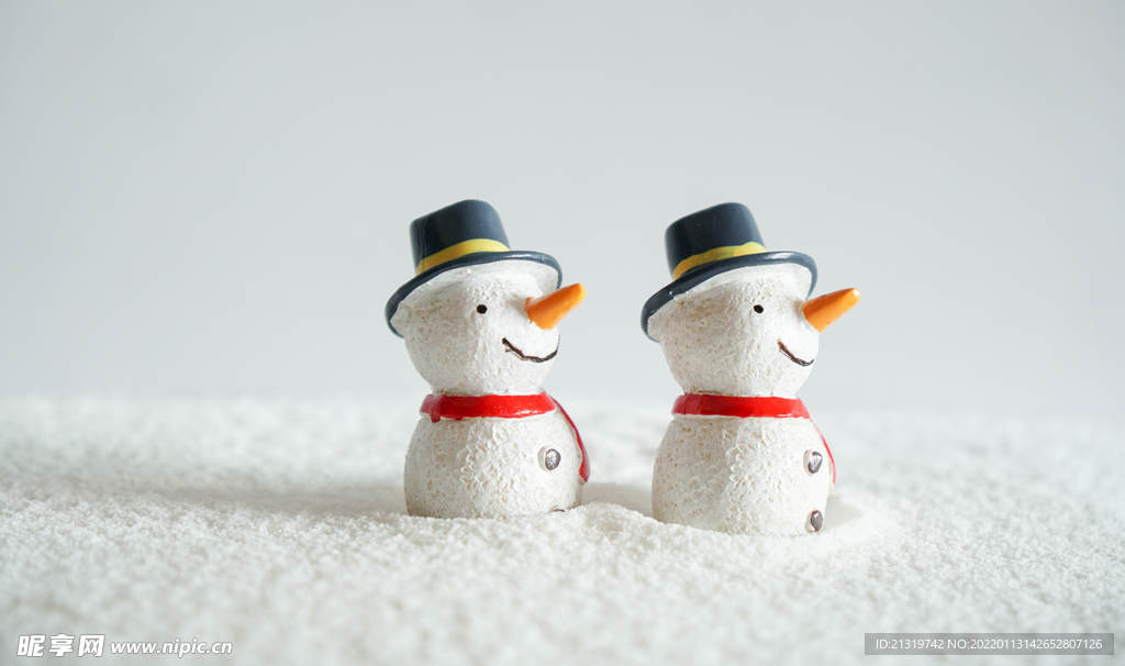 可爱的雪人摄影图