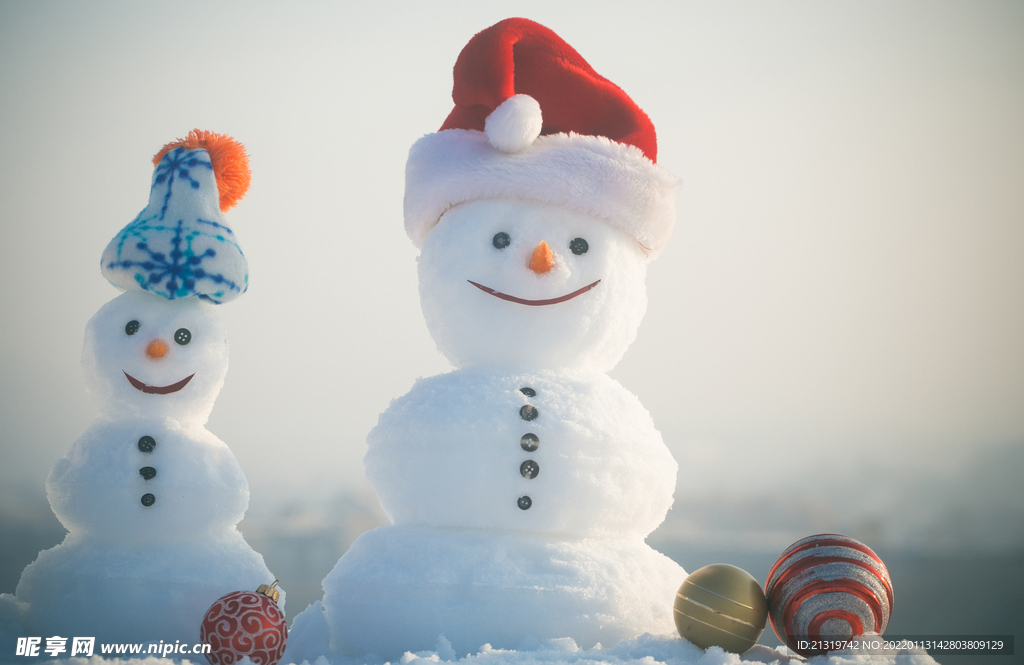 可爱的雪人摄影
