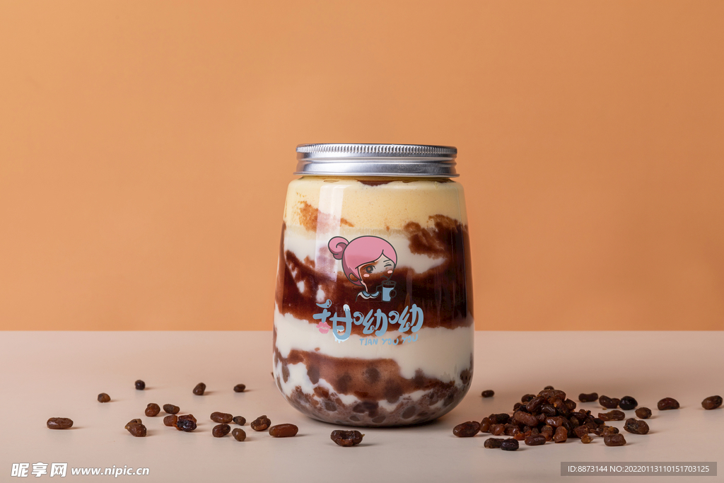 麦乳波波红豆茶