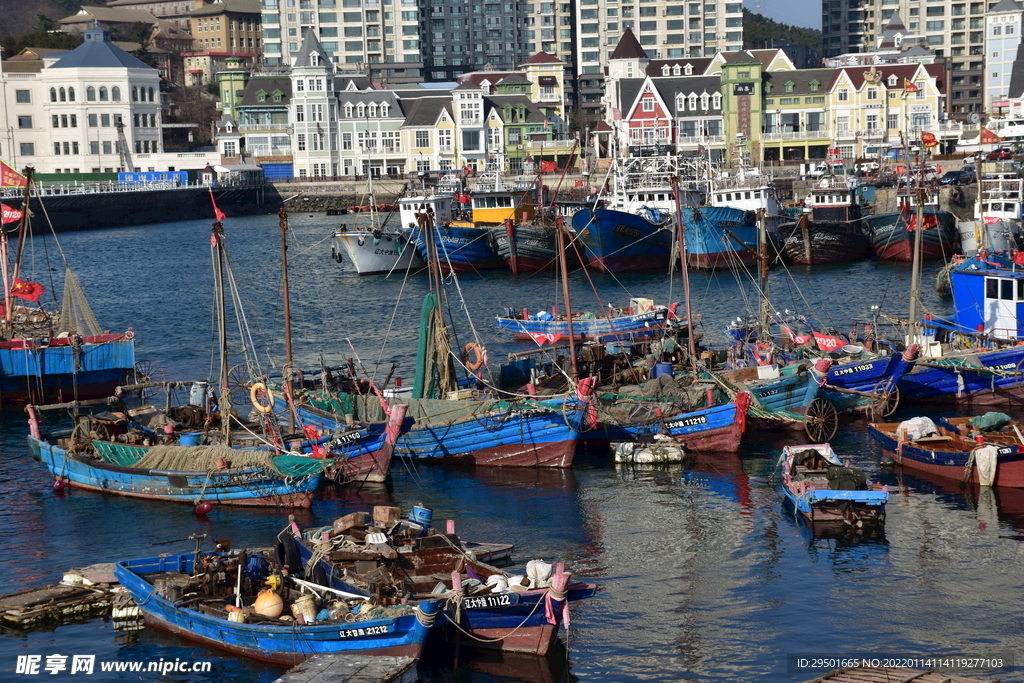 大连渔人码头渔船码头港湾渔港