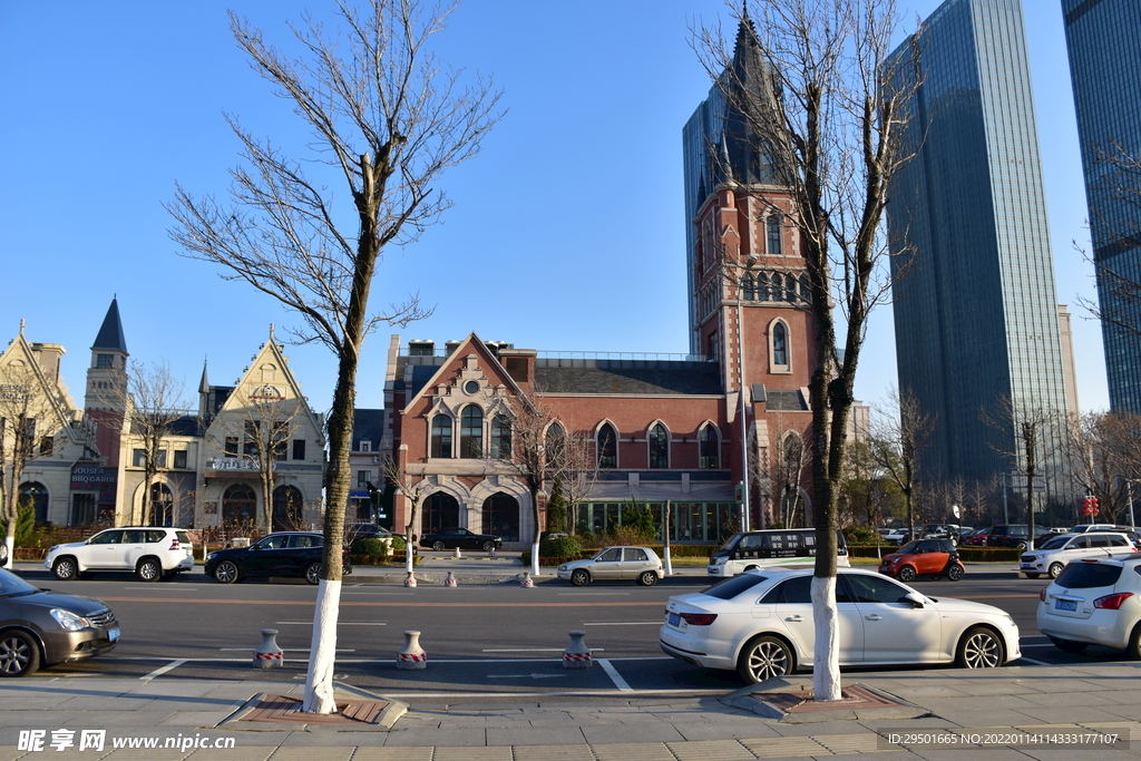 欧式建筑小镇城堡商业步行街街道