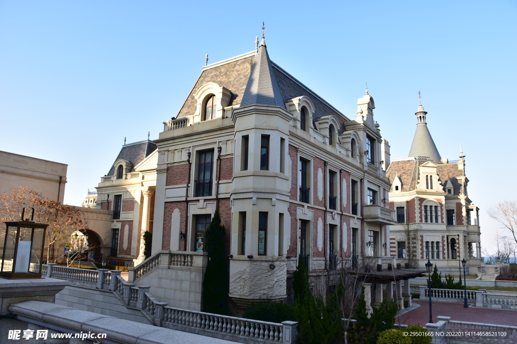 欧式建筑别墅区欧式房屋住宅洋房
