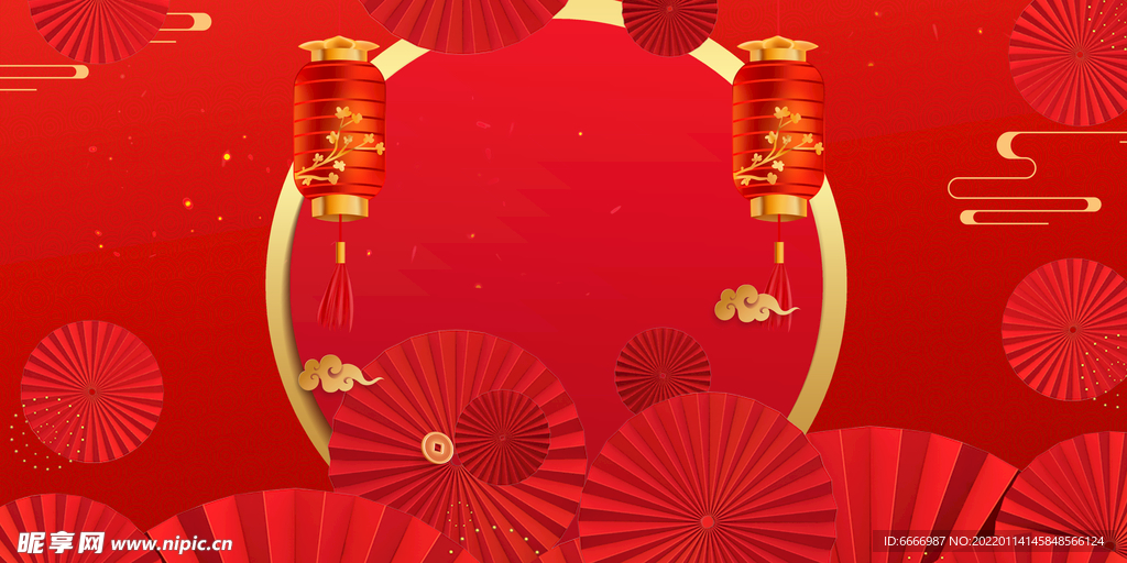 红色中国风元宵节背景