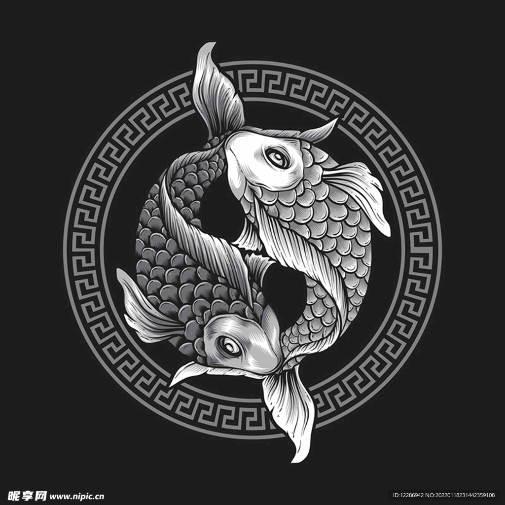 阴阳太极锦鲤