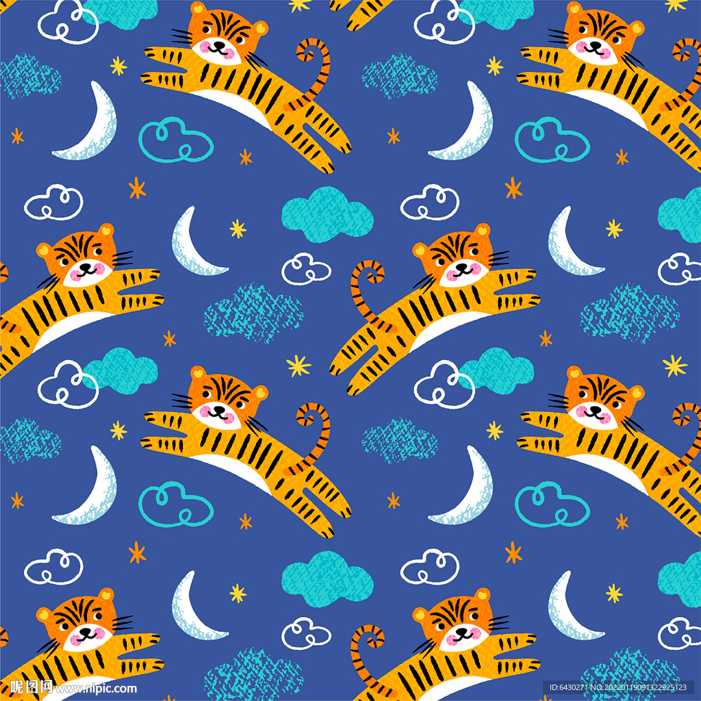 老虎循环图案