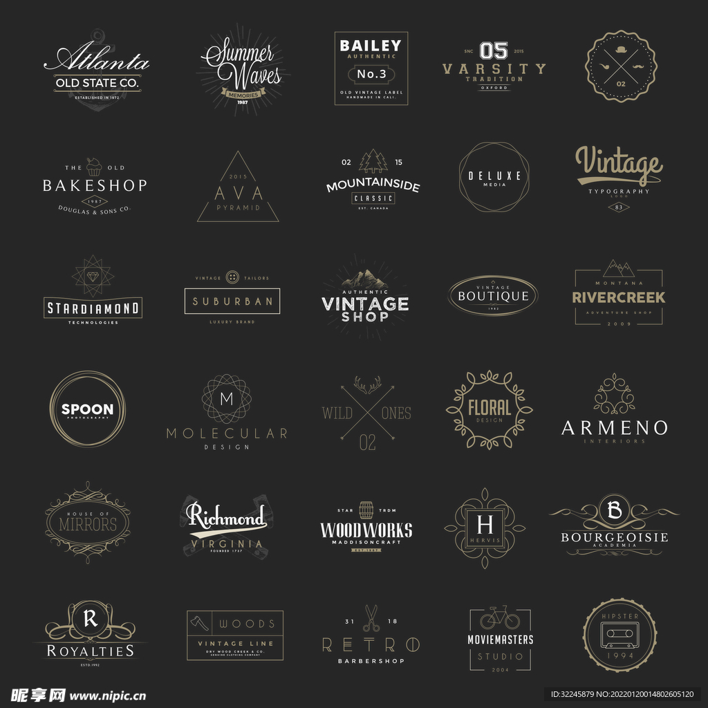 矢量复古欧美复古LOGO