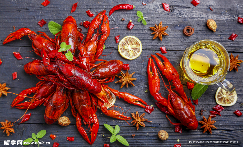 小龙虾美食食材背景素材
