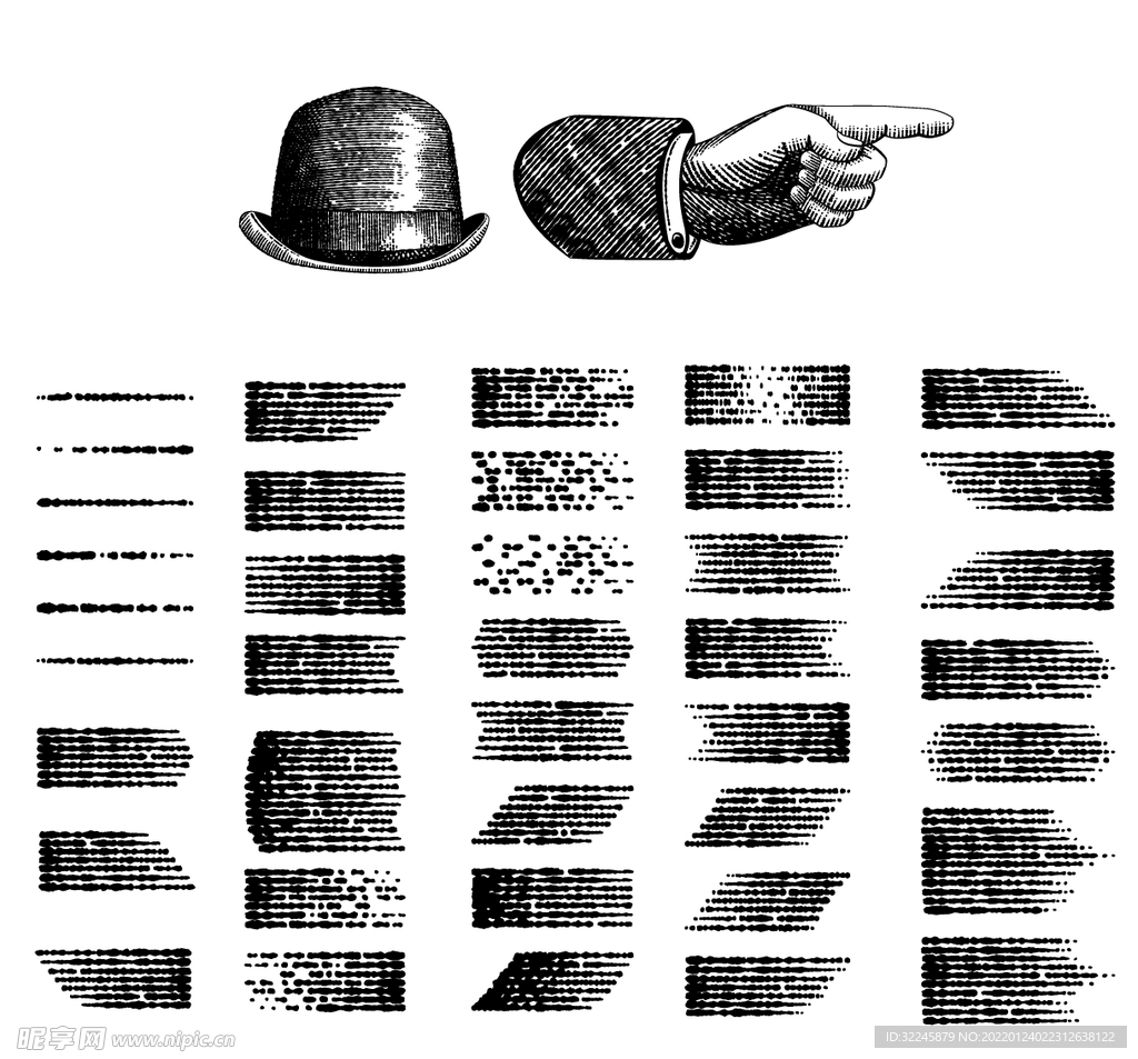 古董打印效果笔刷