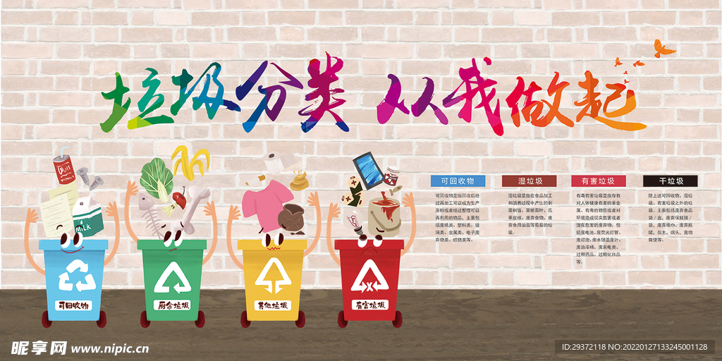 垃圾分类从我做起环保宣传海报展
