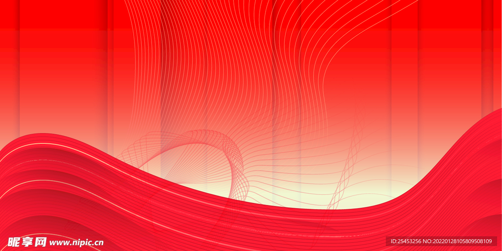 红色抽象线条背景