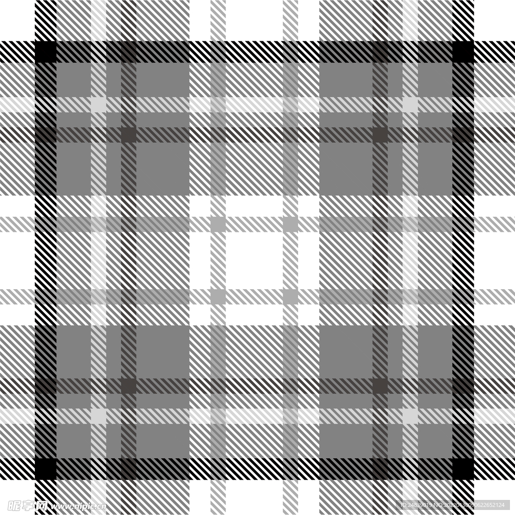 格子菱形 衬衫印花  黑白纹样