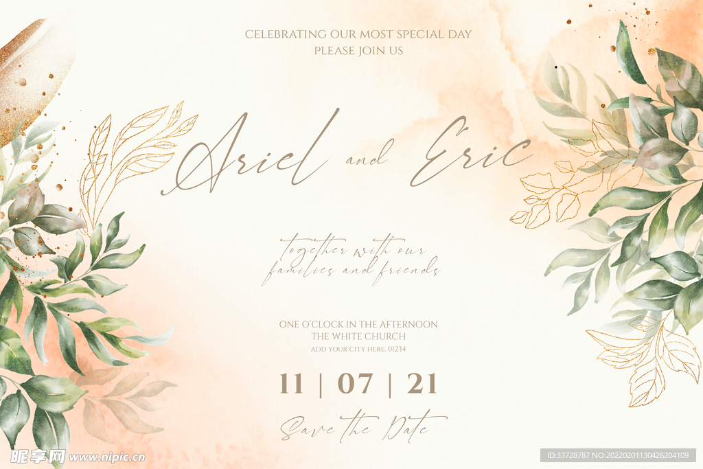 婚礼邀请函 婚礼背景板