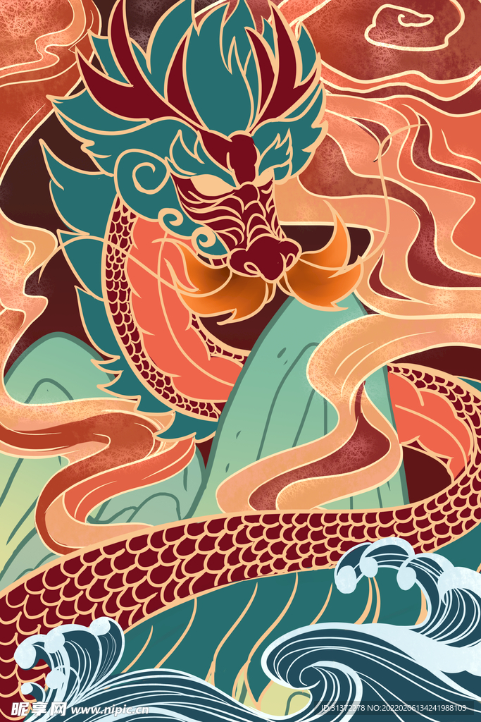  国潮神龙海报设计图片