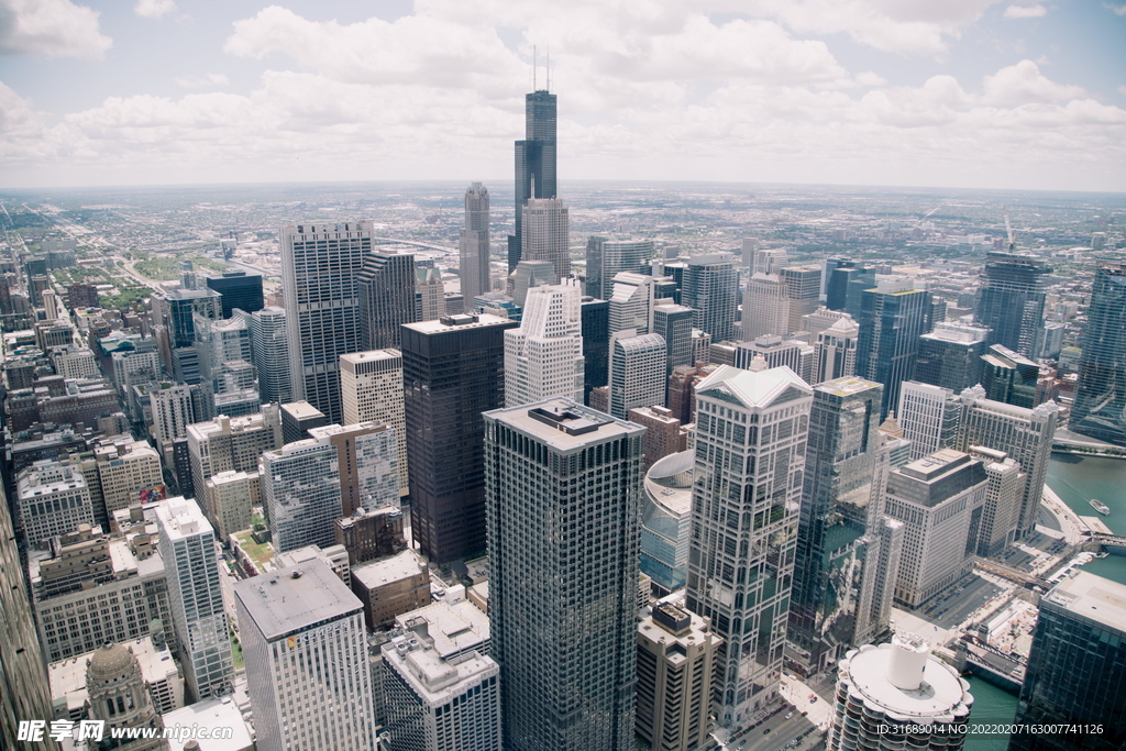 现代城市俯瞰图