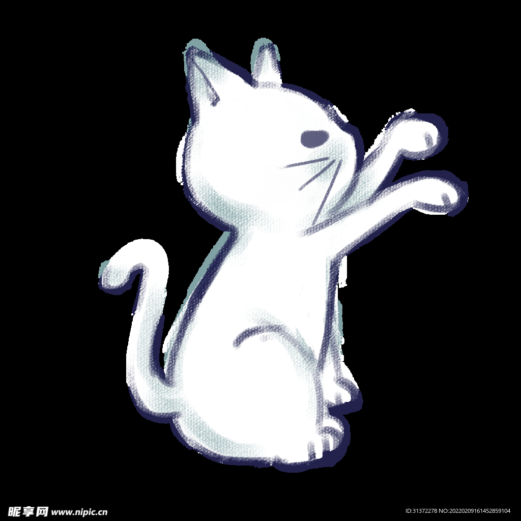 手绘卡通猫图片 