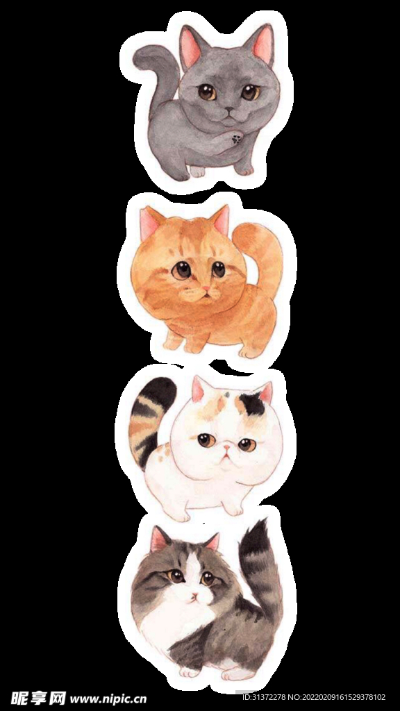 手绘卡通猫图片 
