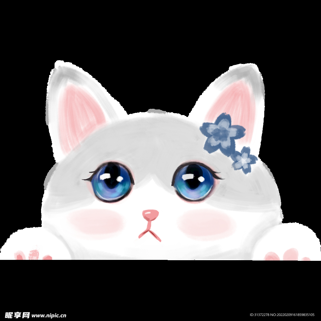 手绘卡通猫图片 