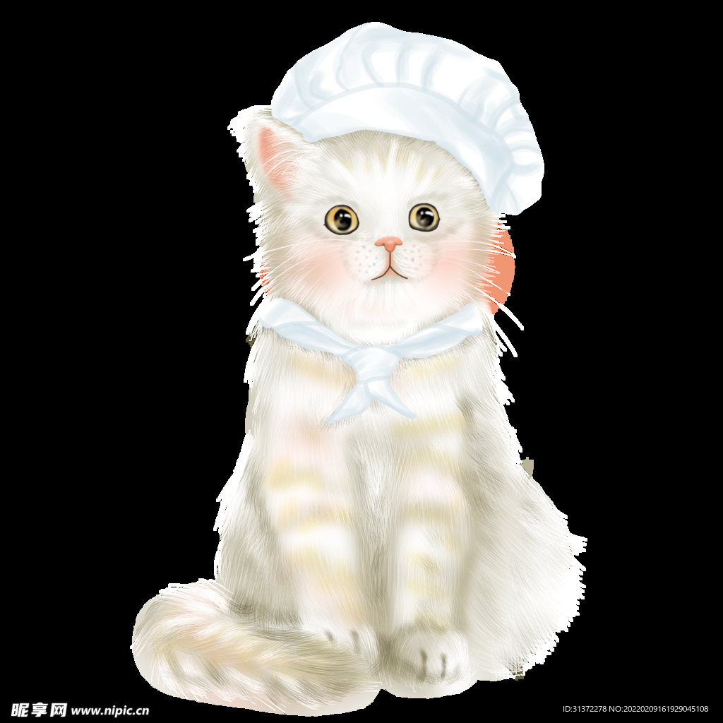  手绘卡通猫图片 