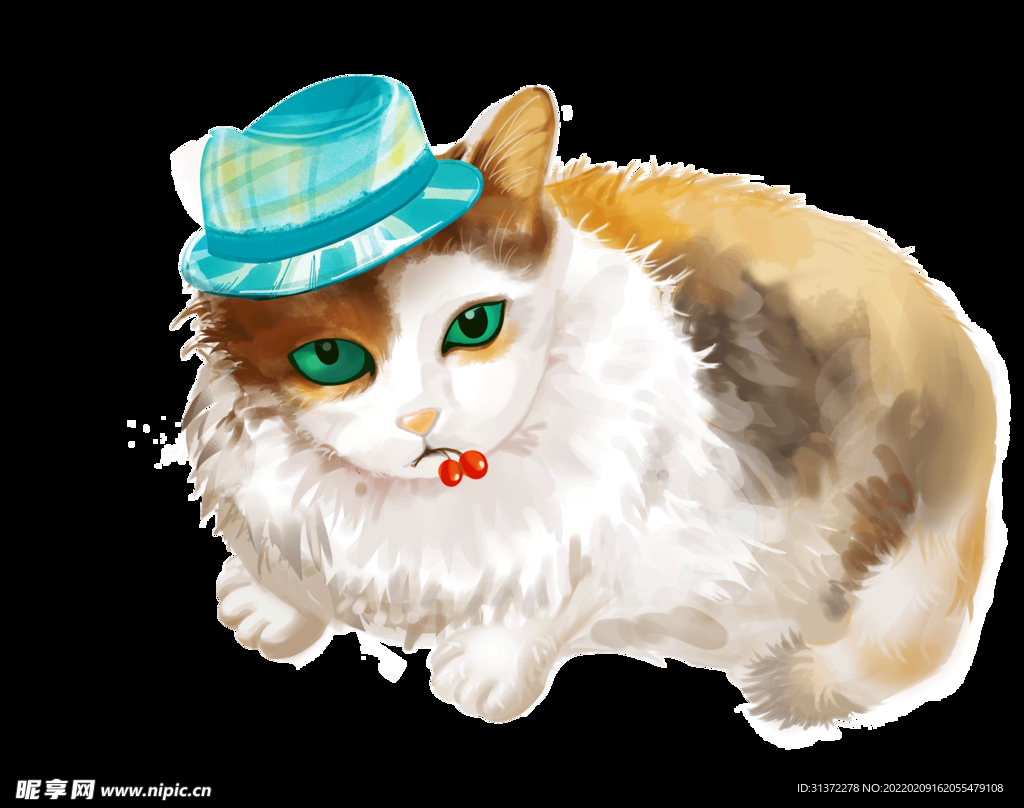 手绘卡通猫图片 