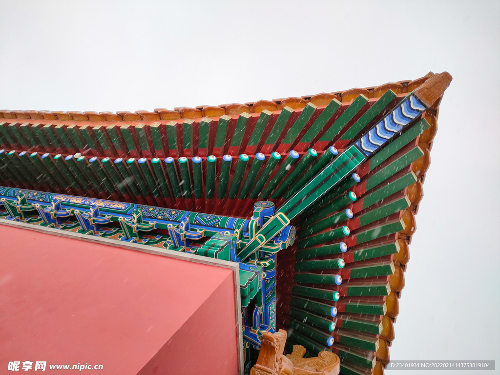 北京德寿寺复古建筑屋檐