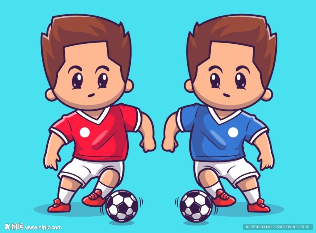 卡通足球运动员