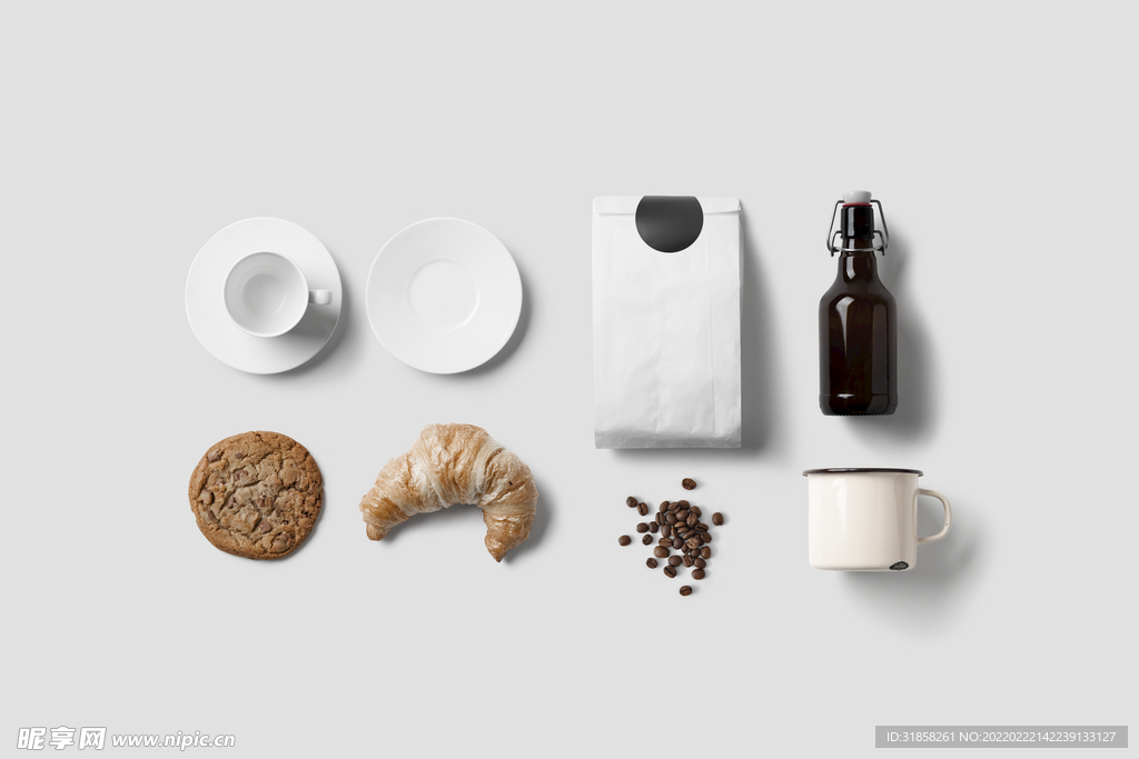 简洁餐饮的VI样机效果图
