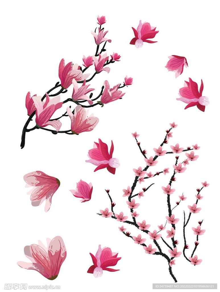 手绘桃花