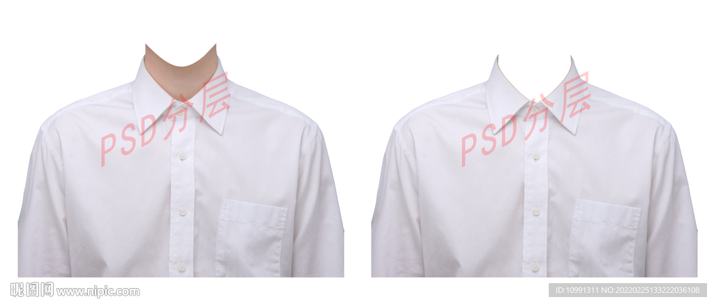 男士白色衬衫证件照衣服素材