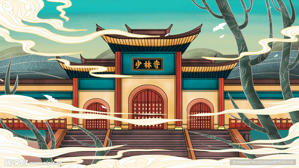 中国风国潮城市地标建筑海报